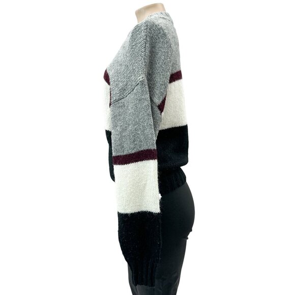 Rebecca Minkoff Liliana Striped Colorblock Long Sleeve‎ Boxy Fit Sweater Women M - Picture 6 of 14